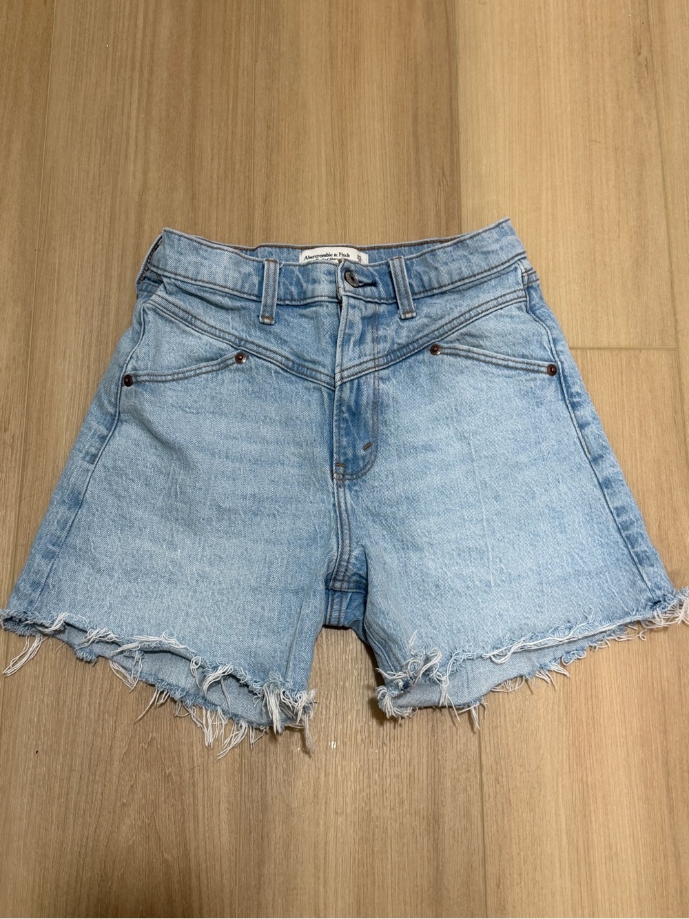 Abercrombie & Fitch The Dad Short High Rise Denim Shorts
